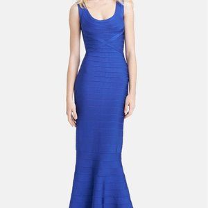 Herve Leger Aleah Gown Cobalt